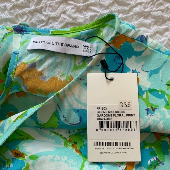 NWT Faithfull the Brand Beline Midi Dress in Gardone Floral Size S - Picture 2 of 4